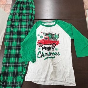 One pair or size small women’s Christmas pajamas

Pants 
Shirt
